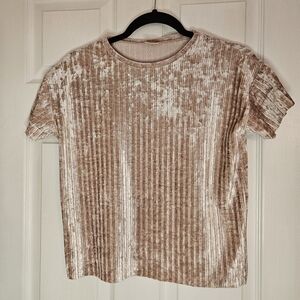 Zara Crushed Velvet Tee Girls Sz10